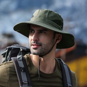 Lighinthebox, 1 pcs Herren Sonnenhut Eimer Hut Wanderhut Mütze für Wanderer Sommer Außen Windundurchlässig Atmungsaktiv UV-resistant Rasche Trocknung Hut Feste Farbe Seide Dunkelgrau Armeegrün Khaki für Angeln Lightinthebox