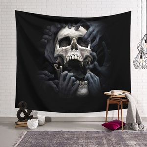 Lighinthebox, Wandteppich Kunst Dekor Decke Vorhang hängen zu Hause Schlafzimmer Wohnzimmer Dekoration Polyester Faser Stillleben seltsame Schädel schwarz und weiß Hand zerrissen Lightinthebox, Wandteppich Kunst Dekor Decke Vorhang hängen zu Hause Schlafzimmer Wohnzimmer Dekoration Polyester Faser Stillleben seltsame Schädel schwarz und weiß Hand zerrissen Lightinthebox