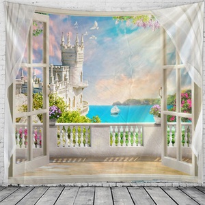 Lighinthebox, Fenster Landschaft Wandteppich Kunst Dekor Decke Vorhang hängen zu Hause Schlafzimmer Wohnzimmer Dekoration Schloss Blume Pastoral Lightinthebox, Fenster Landschaft Wandteppich Kunst Dekor Decke Vorhang hängen zu Hause Schlafzimmer Wohnzimmer Dekoration Schloss Blume Pastoral Lightinthebox
