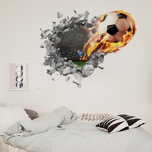 Lighinthebox, 3d neue kaputte Wand Fußball Feuer Home Korridor Hintergrunddekoration kann Aufkleber entfernt werden Lightinthebox, 3d neue kaputte Wand Fußball Feuer Home Korridor Hintergrunddekoration kann Aufkleber entfernt werden Lightinthebox