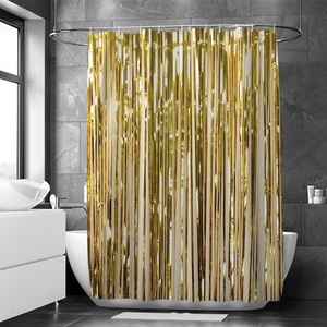 Lighinthebox, goldener Duschvorhang mit Haken, wasserdichter Duschvorhang aus Stoff, Badezimmerdekoration und modernes und klassisches Thema 70 Zoll Lightinthebox, goldener Duschvorhang mit Haken, wasserdichter Duschvorhang aus Stoff, Badezimmerdekoration und modernes und klassisches Thema 70 Zoll Lightinthebox