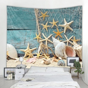 Lighinthebox, Strand Wandteppich Wandbehang Art-Deco-Decke Vorhang hängen zu Hause Schlafzimmer Wohnzimmer Dekoration Seestern Fischernetz Lightinthebox, 