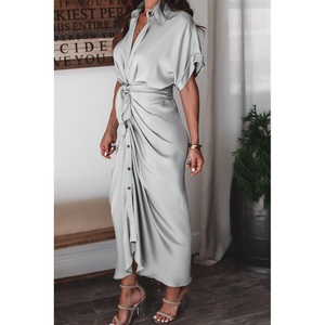 Lighinthebox, damen langes kleid maxikleid grün schwarz pink kurzarm rein farbe schnüren frühling sommer hemdkragen party s m l xl Lightinthebox, damen langes kleid maxikleid grün schwarz pink kurzarm rein farbe schnüren frühling sommer hemdkragen party s m l xl Lightinthebox