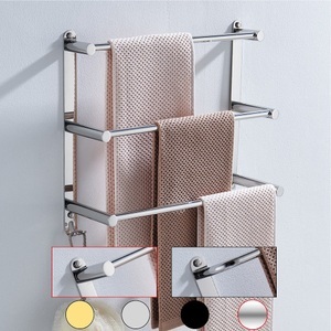 Lighinthebox, Wandmontierter Handtuchhalter, Edelstahl 3-fach Handtuchstange Aufbewahrungsregal für Badezimmer 60 cm Handtuchhalter Handtuchstange Handtuchhalter (Schwarz/Chrom/Gold gebürstet/Nickel gebürstet) Lightinthebox, 