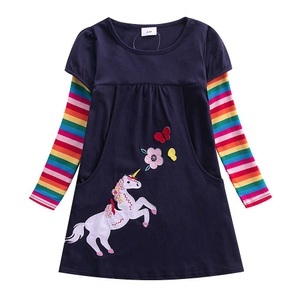 Lighinthebox, kinderkleidung Mädchen Kleid Tier Knielang Kleid Schulanfang Bestickt 100% Baumwolle Langarm Süß Kleid 2-8 Jahre Herbst Fuchsie Königsblau Lightinthebox, 