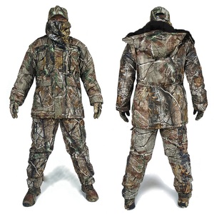 Lighinthebox, Herren Hoodie Jacke mit Maske Camouflage Jagdjacke Camo Anzug Winter Outdoor Thermo warm wasserdicht winddicht atmungsaktiv Fleece Elasthan Baumwolle Winterjacke Hoodie Jacke und Hose Lightinthebox, 