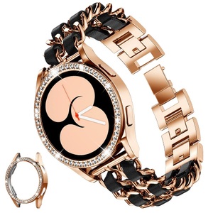 Lighinthebox, Smartwatch-Band für Samsung Galaxy Watch 4 40/44mm Watch 4 Echtes Leder Smartwatch Gurt Luxus Bling-Diamant SmartWatch-Armband mit Etui Schmuck Armband Ersatz Armband Lightinthebox, Smartwatch-Band für Samsung Galaxy Watch 4 40/44mm Watch 4 Echtes Leder Smartwatch Gurt Luxus Bling-Diamant SmartWatch-Armband mit Etui Schmuck Armband Ersatz Armband Lightinthebox