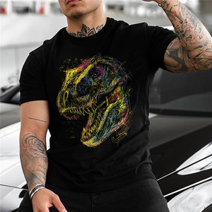 Lighinthebox, Herren Unisex T Shirt Cooles Hemd Dinosaurier Rundhalsausschnitt Print Outdoor Strasse Kurzarm Bedruckt Bekleidung Sport Designer Casual Groß und hoch Lightinthebox, 