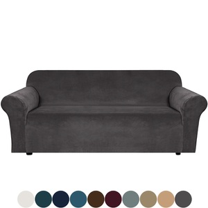 Lighinthebox, Stretch Sofabezug Schonbezug elastischer Samt Schnitt Couch Sessel Loveseat 4 oder 3 Sitzer L-Form einfarbig einfarbig weich strapazierfähig Lightinthebox