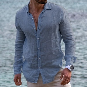 Lighinthebox, Herren Hemd Knopfhemd Glatt Umlegekragen Leicht Blau Outdoor Strasse Langarm Button-Down Bekleidung Modisch Casual Atmungsaktiv Komfortabel Lightinthebox, 