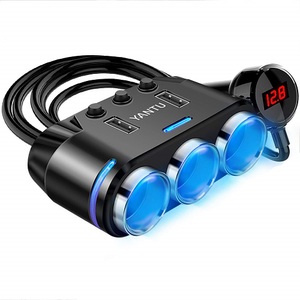 Lighinthebox, Zigarettenanzünder-Adapter 3-fach Zigarettenanzünder-Spender mit LED-Spannungsanzeige Dual-USB-Kfz-Ladegerät Ein-/Aus-Schalter 12-V-Kfz-Verteileradapter Lightinthebox