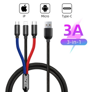 Lighinthebox, ASLING Multi-Ladekabel 3,9 Fuß USB A auf Typ C / Micro / IP 3 A Ladekabel Nylon geflochten 3 in 1 Für Samsung Xiaomi Huawei Handy-Zubehör Lightinthebox, ASLING Multi-Ladekabel 3,9 Fuß USB A auf Typ C / Micro / IP 3 A Ladekabel Nylon geflochten 3 in 1 Für Samsung Xiaomi Huawei Handy-Zubehör Lightinthebox
