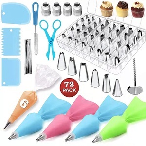 Lighinthebox, 72 Sätze Spritztüllen-Sets, Spritztüllen für Kuchendekoration, Spritzbeutel, Reinigungsbürsten, Schaber Lightinthebox, 