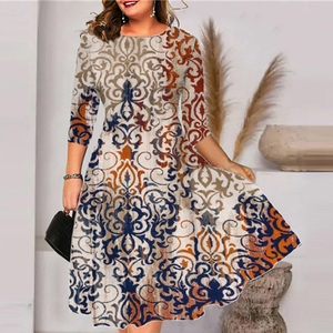 Lighinthebox, Damen Übergröße Arbeitskleidung Blumen Rundhalsausschnitt 3/4 Ärmel Herbst Winter Stilvoll Büro Midikleid Täglich Urlaub Kleid Lightinthebox, Damen Übergröße Arbeitskleidung Blumen Rundhalsausschnitt 3/4 Ärmel Herbst Winter Stilvoll Büro Midikleid Täglich Urlaub Kleid Lightinthebox