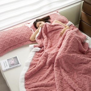 Lighinthebox, Sherpa-Decke, wendbar, superweich, kuschelig, flauschig, Flanelldecke, dicke Jacquard-Luxus-Winterbett-Fleecedecke, warme, flauschige Überwurfdecken für Couch, Sofa Lightinthebox