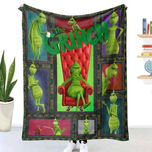 Lighinthebox, Grinch-Decke, Weihnachts-Cartoon-Fleece-Decke, weich, gemütlich, Flanell-Decke, Fuzzy-Flanell, leichte Überwurfdecken, warme Plüschdecke für Sofa, Couch, Bett, Jungen, Mädchen, Kinder, Erwachsene, Lightinthebox, 