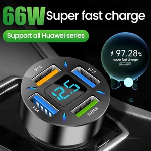 Lighinthebox, otolampara 4 in 1 66W Autoladegerät Schnellladung Zigarettenanzünder Adapter 4-Port USB Ausb C Schnellladegerät für iPhone Xiaomi Samsung Lightinthebox