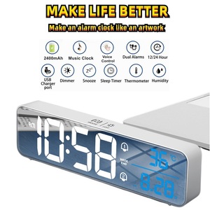 Lighinthebox, musik led digital wecker temperatur datumsanzeige desktop spiegel uhren home tischdekoration sprachsteuerung 2400 mah batterie Lightinthebox, 