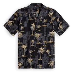 Lighinthebox, Herren Hemd Kokosnussbaum Grafik-Drucke Umlegekragen Schwarz 3D-Druck Outdoor Strasse Kurze Ärmel Button-Down Bedruckt Bekleidung Tropisch Designer Casual Hawaiianisch Lightinthebox, 