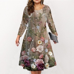 Lighinthebox, Damen Übergröße Arbeitskleidung Tier Rundhalsausschnitt Langarm Winter Herbst Modisch Elegant Modern Midikleid B¨¹ro Arbeit Kleid Lightinthebox, 