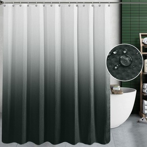 Lighinthebox, Duschvorhang mit Verlaufswaffel, strukturiertem Stoff, wasserdichtem Badezimmerdekor, modernem Duschvorhang mit Farbverlauf und 12 Haken Lightinthebox, 