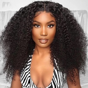 Lighinthebox, lockige Lace-Front-Perücken Echthaar für schwarze Frauen 4x4-Spitzenverschluss verworrene lockige Echthaarperücken mit Babyhaar vorgezupft 180% Dichte Brasilianische Haarperücke Lightinthebox, 