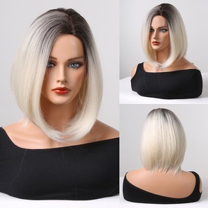 Lighinthebox, 14inch Synthetik-Perücken Damenperücke schwarz Verlauf gold kurz glattes Haar täglich frisch elegant Party Lightinthebox, 14inch Synthetik-Perücken Damenperücke schwarz Verlauf gold kurz glattes Haar täglich frisch elegant Party Lightinthebox