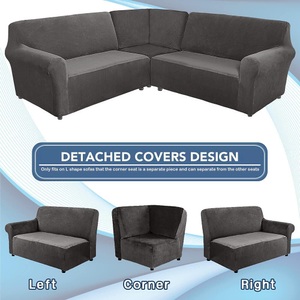 Lighinthebox, 3 Stück Samt-L-Form-Sofabezug, L-Form-Sofabezug, Sofabezug für L-Form-Sofa, Sofa-Schonbezüge, Möbelbezüge, dick, weich, waschbar Lightinthebox