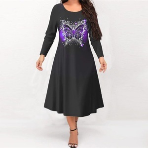 Lighinthebox, Damen Übergröße Arbeitskleidung Tier Rundhalsausschnitt Langarm Winter Herbst Modisch Modern Midikleid B¨¹ro Arbeit Kleid Lightinthebox, 