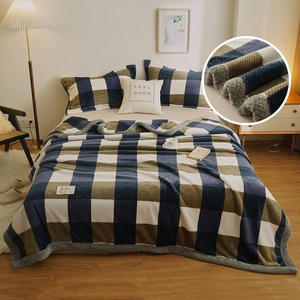 Lighinthebox, Superweiche Erbsen-Samt-Jacquard-Decke, gute Qualität, karierte bedruckte Haushaltsdecke, weiche Mikrofaser-Überwurfdecke für Bett, Sofa, Couch, Reisen, Camping Lightinthebox