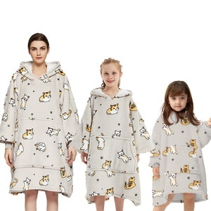 Lighinthebox, grenzüberschreitende neue bequeme warme Raglan-Ärmel Outdoor-Heimkleidung plus langärmelige hellgraue Katze bedruckte faule Decke aus Samt Lightinthebox, grenzüberschreitende neue bequeme warme Raglan-Ärmel Outdoor-Heimkleidung plus langärmelige hellgraue Katze bedruckte faule Decke aus Samt Lightinthebox