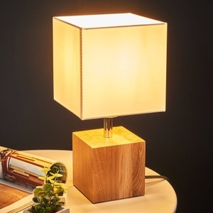 Spot-Light, Tischlampe Trongo Würfel geölt Schirm, 