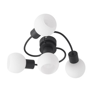 LINDBY, Lindby LED-Deckenleuchte Ciala, 4fl, schwarz weiß, 