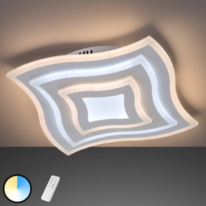 FISCHER & HONSEL, LED-Deckenleuchte Gorden mit Fernbedienung, Rahmen, Fischer & Honsel LED-DECKENLEUCHTE 43/43/6 cm , 20486 Gordon , Weiss , Metall, Kunststoff , 43x6 cm , Farbtemperaturwechsler , 003151075301