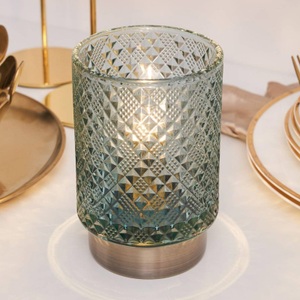 Pauleen, Pauleen - Windlicht Modern Glamour, Türkis, Pauleen Modern Glamour E27-LED türkis/messing