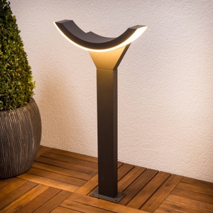 Lampenwelt.com, Stilvolle LED-Wegeleuchte Half, LED-Wegeleuchte Half