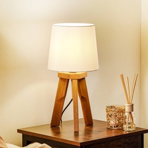 Schubiger, Schubiger Tischlampe Thasos Eiche, HerzBlut Tre Tischlampe, Eiche geölt, 42cm