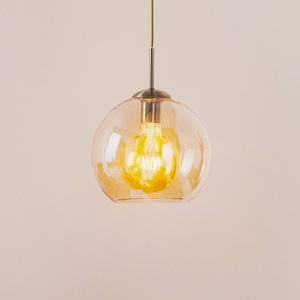 Searchlight, Hängeleuchte Balls m bernsteinfarb. Glaskugel 25cm, Hängeleuchte Balls m bernsteinfarb. Glaskugel 25cm