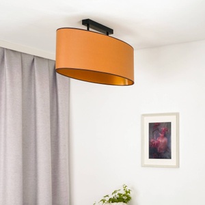 Envostar, Envostar Deckenleuchte Idun, braun, Lederimitat vegan, 80 cm, Envostar Deckenleuchte Idun, braun 80 cm Naturmaterial vegan