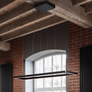 Knapstein, LED-Hängelampe Marisa-100, schwarz matt, 100 x20cm, LED-Hängelampe Marisa-100, schwarz matt, 100 x20cm