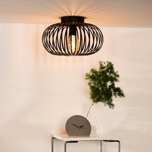 Lucide, Käfig-Deckenleuchte Manuela in Schwarz, 40 cm, Käfig-Deckenleuchte Manuela, Ø 40 cm, schwarz