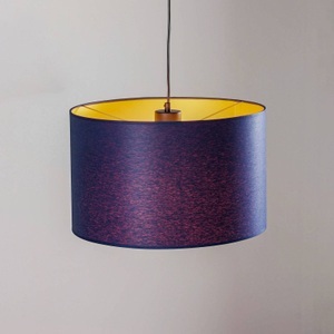 EULUNA, Hängelampe Soho zylindrisch 1fl. Ø 40cm blau/gold, Hängelampe Soho zylindrisch 1fl. Ø 40cm blau/gold
