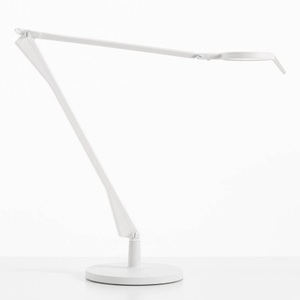 KARTELL, Kartell Aledin Tec - LED-Tischleuchte, weiß, Tischleuchte Aledin TEC LED plastikmaterial weiß / LED - Flacher Diffusor / Version mattlackiert - Kartell weiß en plastikmaterial