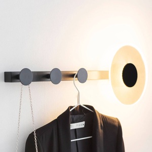 Mantra, LED-Wandleuchte Venus, mit Kleiderhaken, schwarz, LED-Wandleuchte Venus, mit Kleiderhaken, schwarz