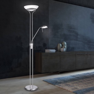 XXXLutz, XXXLutz Led-stehleuchte , 40075 Pool , Nickelfarben , Glas , 182 cm , 003151039401, Fischer & Honsel Led-stehleuchte , 40075 Pool , Nickelfarben , Glas , 182 cm , getrennt schaltbar, Lesearm, verstellbare Spotlights, Farbtemperaturwechsler , 003151039401