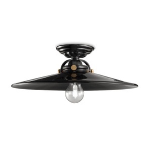 Ferro Luce, Retro-Deckenleuchte C105 schwarz, Retro-Deckenleuchte C105 schwarz