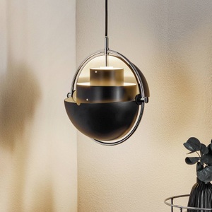 GUBI, GUBI Multi-Lite Hängelampe 25,5 cm chrom/schwarz, GUBI Hängeleuchte Multi-Lite, Ø 27 cm, chrom/schwarz