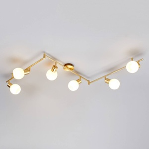 Sechsflammige LED-Deckenleuchte Elaina, messing