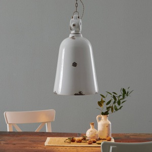 Ferro Luce, Vintage-Hängeleuchte C1745, konisch, weiß, Vintage-Hängeleuchte C1745, konisch, weiß