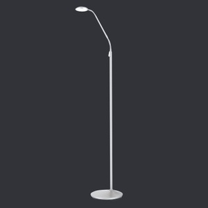 Orion, Nickelfarbene LED-Stehleuchte Cobra 1fl, Nickelfarbene LED-Stehleuchte Cobra 1fl